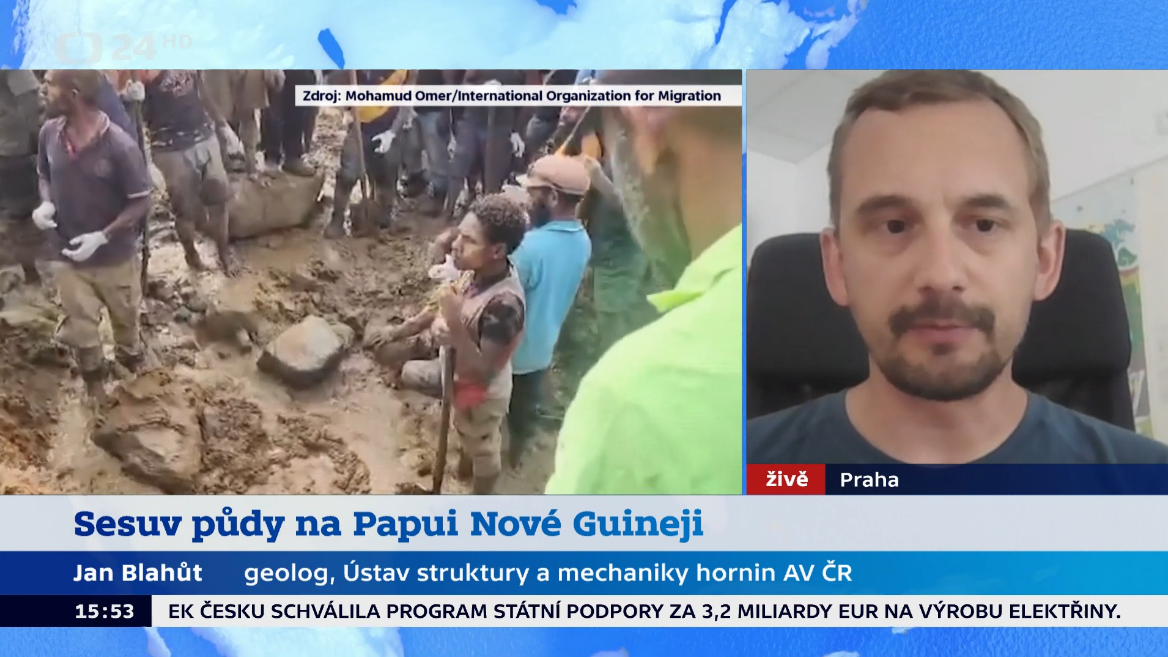 Sesuvy půdy na Papui Nové Guineji v Oceánii