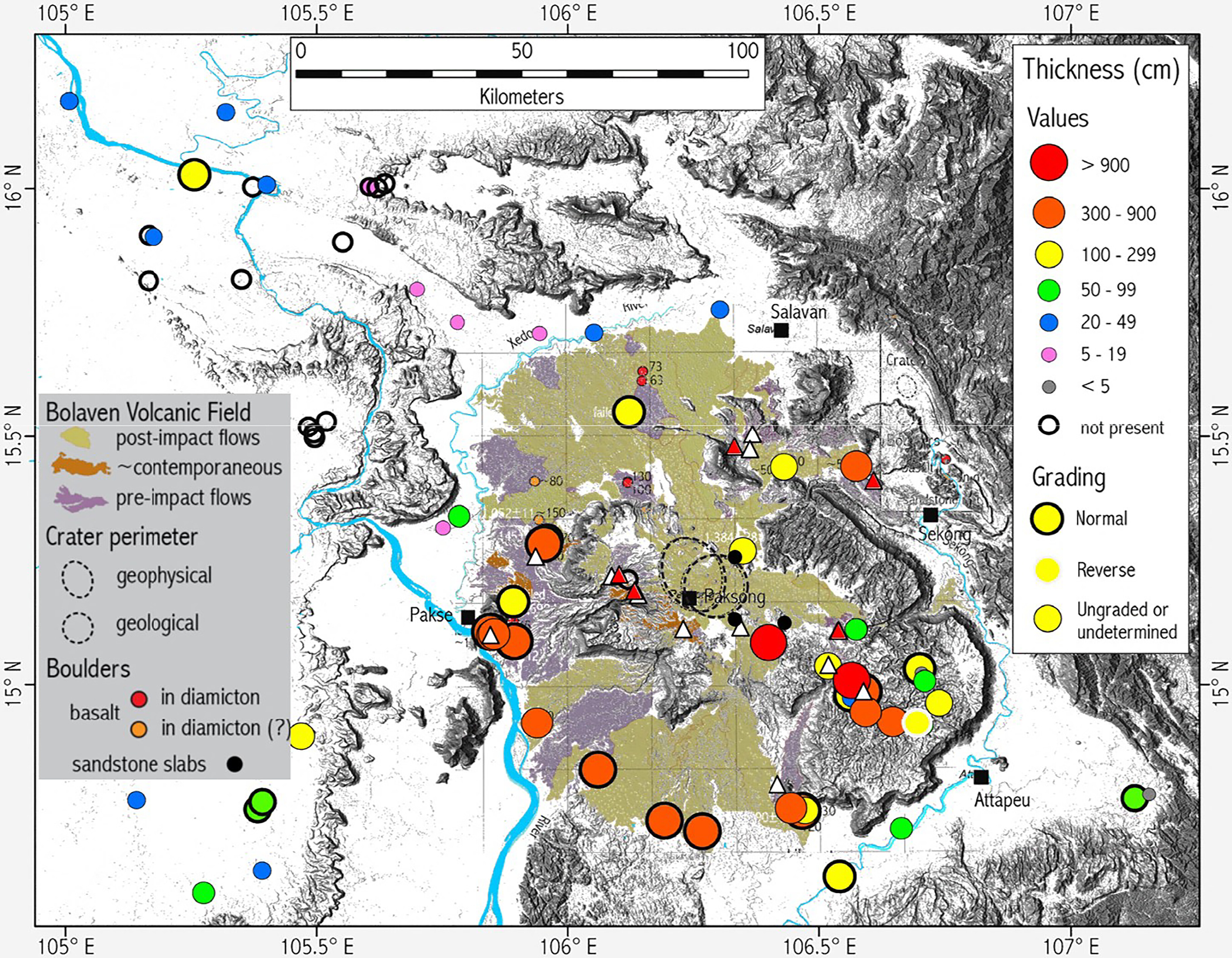  Proximal ejecta of the putative parent impact crater for Australasian tektites at the Bolaven Plateau